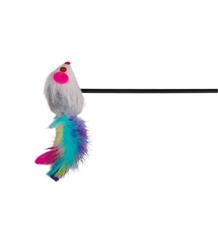 Plastová udice - myška s péřovým ocasem 50 cm 50 cm