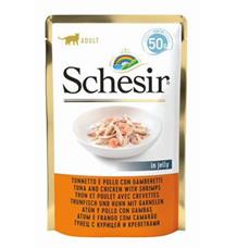 Schesir Cat kapsa Adult tuňák/kuře/krevety 50G