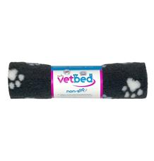 Vetbed protiskluz / Drybed grafitová modré a bílé packy DELUXE, vlas 30 mm 75 x 50cm