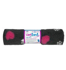Vetbed protiskluz / Drybed grafitová srdce a packy DELUXE, vlas 30 mm 75 x 50cm