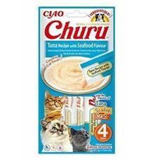 Churu Cat Tuna Recipe with Seafood Flavor 4x14g Churu Cat Tuna Recipe with Seafood Flavor 4x14g