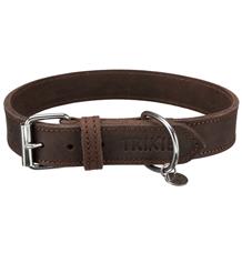 Kožený obojek RUSTIC - tmavě-hnědá S-M:34-40cm/25mm Kožený obojek RUSTIC - tmavě-hnědá S-M:34-40cm/25mm