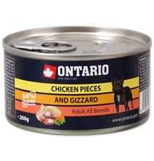 Konzerva ONTARIO Dog Chicken Pieces + Gizzard 6x200g Konzerva ONTARIO Dog Chicken Pieces + Gizzard 6x200g