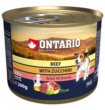 Konzerva ONTARIO Dog Mini Beef, Zucchini, Dandelion and Linseed Oil