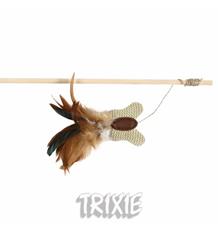 Udička s jutovým motýlkem s peřím a catnipem 