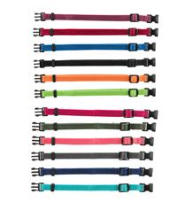 Balení rozeznávacích / rozlišovacích obojků pro štěňata M-L 22-35cm/10mm čn,čv,md,zel,or,fi