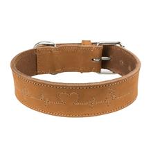 Rustic kožený obojek Heartbeat - hnědá M:38-47cm/40mm