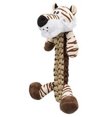 Tygr s opleteným tělem, robustní hračka se zvukem 32 cm