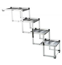 Skládací schody, 4 stupňové, hliník/TPR, 37cm šíře, až 70cm výška, max 160cm, nosnost 75kg 37cm šíře, do 70cm výška, max 160cm, do 75kg Skládací schody, 4 stupňové, hliník/TPR, 37cm šíře, až 70cm výška, max 160cm, nosnost 75kg 37cm šíře, do 70cm výška, max 160cm, do 75kg