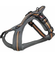 FUSION cestovní postroj - grafit/papája S-M:45-54cm/20mm
