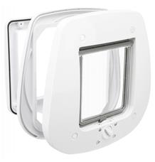 Průchozí dvířka pro kočku, 4-cestná, pro skleněné dveře, 27x26cm, bílá Průchozí dvířka pro kočku, 4-cestná, pro skleněné dveře, 27x26cm, bílá