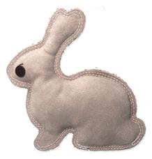 Hračka DOG FANTASY Dura-fused kůže a juta králík malý pískací 20cm