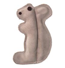 Hračka DOG FANTASY Dura-fused kůže a juta veverka pískací 20cm