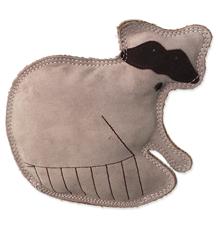 Hračka DOG FANTASY Dura-fused kůže a juta mýval pískací 18,5cm