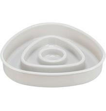 Miska k pomalému krmení, design triangl, 0,35l/15 ×15 cm, plast/TPR, šedá 1 ks