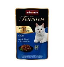 Vom Feinsten Adult FEINES m.Fillets - drůbeží + treska filet, kapsička pro kočky 