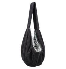 Měkká přední taška - gondola s vnitřní kožešinou, 22 x20 x 60 cm, černá/šedá (nosnost do 5 kg) 1 ks Měkká přední taška - gondola s vnitřní kožešinou, 22 x20 x 60 cm, černá/šedá (nosnost do 5 kg) 1 ks