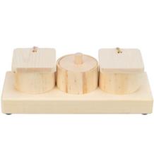 Snack Cups - interaktivní hra pro králíčky, 15 x 4,5 x 6 cm, dřevo