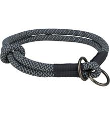 Soft Rope kulatý polostahovací obojek, černá/šedá L-XL: 55 cm/ 10 mm
