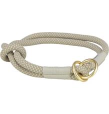 Soft Rope kulatý polostahovací obojek, šedá/světlešedá M: 45 cm/ 10 mm