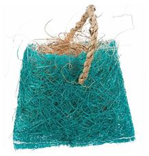 Taštička s kokosovým vláknem - hračka pro hlodavce, sisal, 10 x 13 cm, modrá