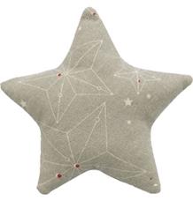 Xmas STAR - vánoční hvězda polštářek, s catnipem, 10 cm, béžová