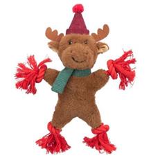 Xmas REINDEER - vánoční sob , píská/šustí, plyš/lano 1 ks