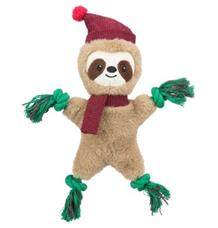 Xmas SLOTH - vánoční lenochod 30 cm, píská/šustí, plyš/lano 30 cm