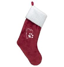 Xmas STOCKING - vánoční ponožka, 47 cm, plyš, červená/bílá 1 ks
