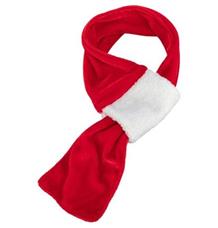 Xmas SCARF- vánoční sametová šála, červená/bílá 50 cm
