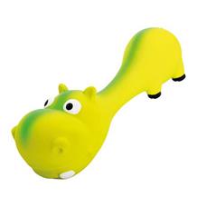Hrošík ležící - tvar činky, se zvukem, latex, zelená, HipHop 22 cm
