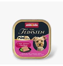 ANIMONDA paštika Vom Feinsten MINI - telecí, šunka, bazalka pro psy 