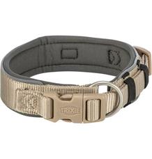 PREMIUM obojek EXTRA široký, písková/grafit L-XL: 53-62 cm/50 mm