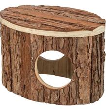 Domek METTE pro křečky, 18 x 12 x 12 cm, přírodní dřevo s kůrou 1 ks