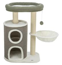 Škrabadlo DANTE, 86 cm, válcová kukaň, 2 lůžka, míček, bílá/khaki/šedá 1 ks Škrabadlo DANTE, 86 cm, válcová kukaň, 2 lůžka, míček, bílá/khaki/šedá 1 ks