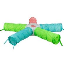 Hrací tunel HVĚZDA pro králíčky, morčata, 5 × ø 18 cm/47 cm, 6 východů, polyester 1 ks Hrací tunel HVĚZDA pro králíčky, morčata, 5 × ø 18 cm/47 cm, 6 východů, polyester 1 ks
