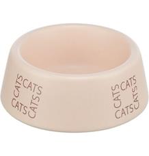 Keramická miska pro kočky s nápisem CATS, 0,15 l/ø 12 cm, růžová