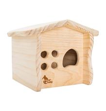 PetBuddy chaloupka přírodní, 20 x 18.5 x 16.5 cm, borové dřevo
