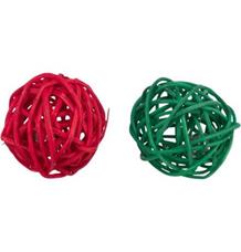 Xmas Balls - set 2 kuliček pro hlodavce, s rolničkami, 4 cm