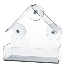 Krmítko pro ptáky na okenní tabuli, 225 ml/15 × 15 × 6 cm, plast