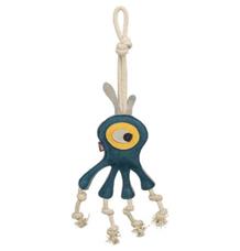 Monster - příšerka na laně, 47 cm, hračka pro psy,  100% pravá kůže/lano, petrolejová