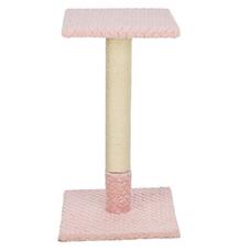 Škrabací sloupek BEANA, 69 cm, vzorovaný plyš, starorůžová
