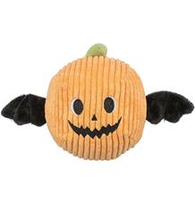 Dýňový netopýr HALLOWEEN, plyšová hračka se zvukem, 10 cm, oranžová - LIMITOVANÁ NABÍDKA 1 ks/10 cm