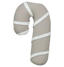 Vánoční cukrová hůlka, se zvukem, 10 cm, latex, šedobéžová