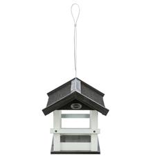 NATURA venkovní krmítko závěsné, salaš, 36 × 25 × 25 cm, glazovaná borovice, černá/bílá 1 ks