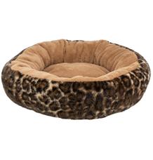 SOFT Edition kulaté lůžko LEO s okrajem, ⌀ 50 cm, hnědá/leopardí ⌀ 50 cm