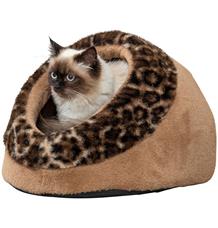 SOFT Edition plyšová kukaň LEO, 35 x 26 x 41 cm, hnědá/leopardí 1 ks