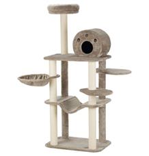 Škrabadlo FABIOLA, 4 sloupky, hamaka, jeskyně, 5 x podesta, 165 cm, šedá 1 ks