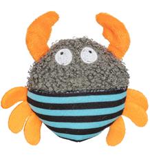 Krab s catnipem, plyšová hračka pro kočky, 9 cm, šedá/oranžová/tyrkysová 1 ks