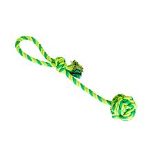 HipHop Bavlněné Přetahovadlo s Míčkem 7cm/38cm - Zeleno/žluté
